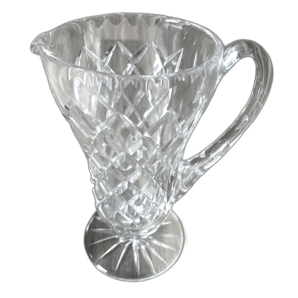 Vintage CzechRepublic Bohemia Cut Lead Crystal Glass Water Juice Sangria Pitcher